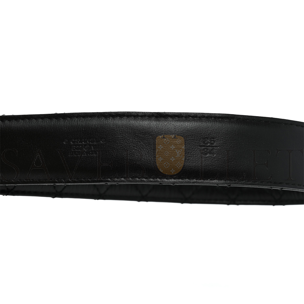 CHANEL LAMBSKIN QUILTED CC CHAIN BELT 85 34 BLACK 1375145 CHANEL LAMBSKIN QUILTED CC CHAIN BELT 85 34 BLACK 1375145